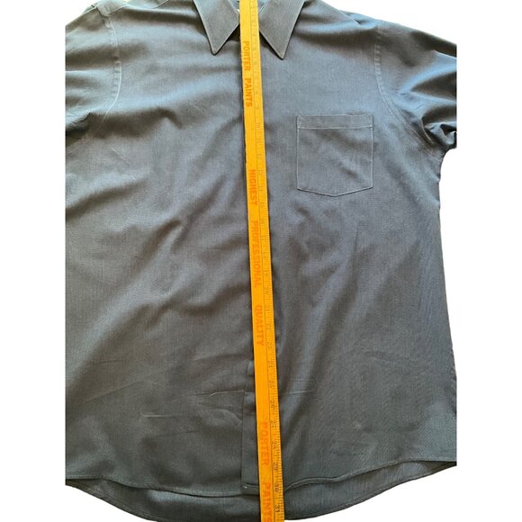 Van Heusen Navy Long Sleeve Dress Shirt Size 16‎ 1/2 34/35 Cotton Blend - Picture 7 of 9